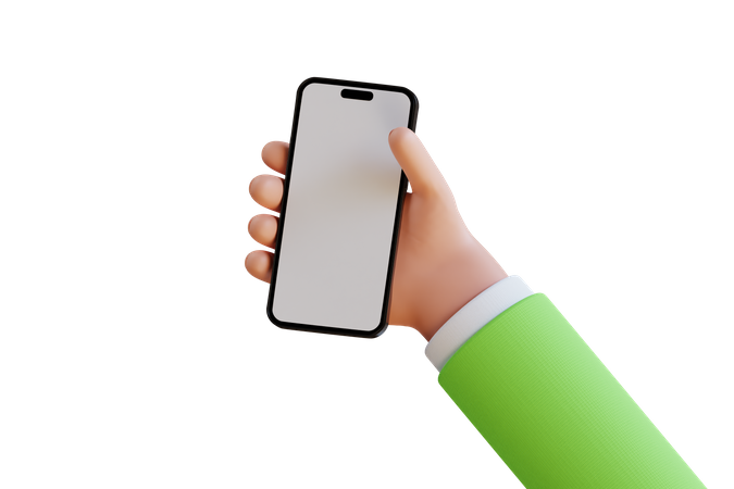 Hand Holding Phone  3D Illustration