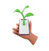 Hand holding phone with smart agriculture