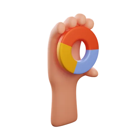 Hand Holding Pie Chart  3D Icon