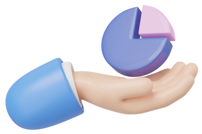 Hand Holding Pie Chart  3D Icon