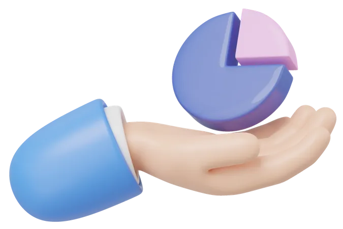 Hand Holding Pie Chart  3D Icon