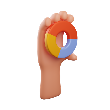 Hand Holding Pie Chart  3D Icon