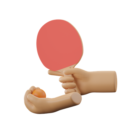 Hand Holding Ping-Pong  3D Icon