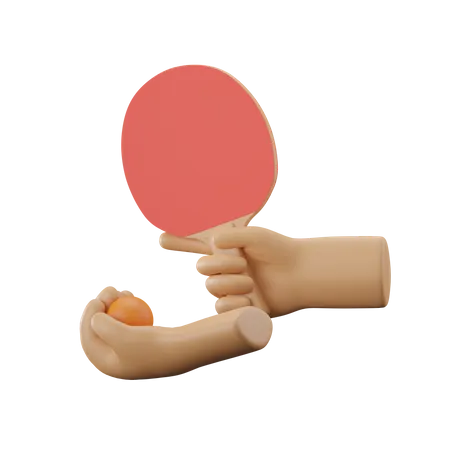 Hand Holding Ping-Pong  3D Icon