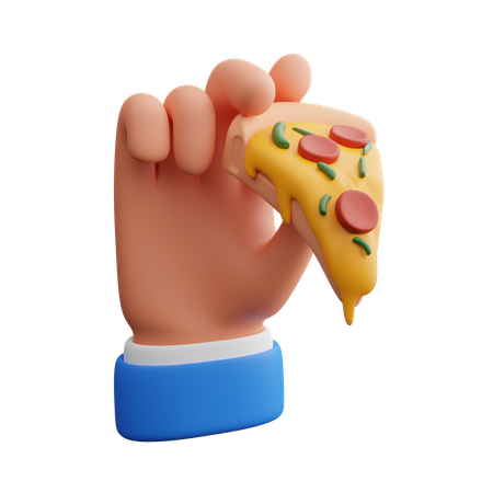 Hand Holding Pizza  3D Icon