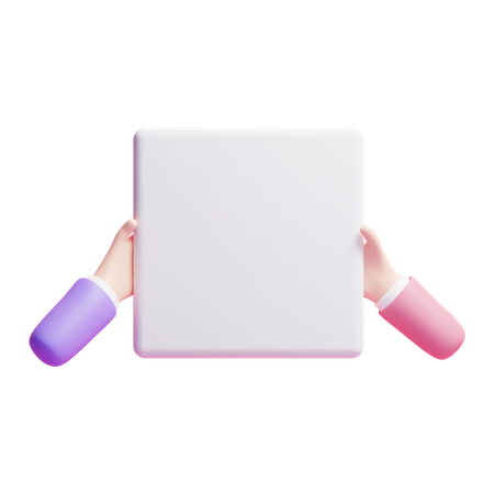 Hand Holding Placard  3D Icon