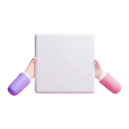 Hand Holding Placard  3D Icon