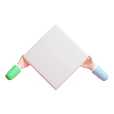 Hand Holding Placard  3D Icon