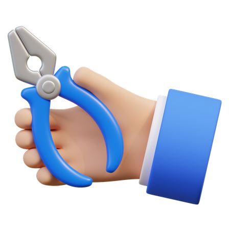 Hand Holding Pliers  3D Icon