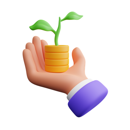 Hand holding profit  3D Icon