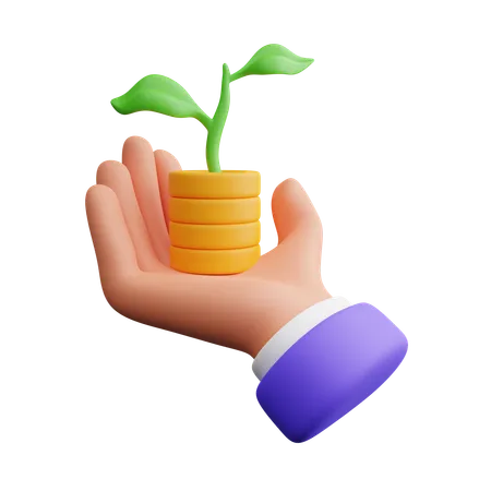 Hand holding profit  3D Icon