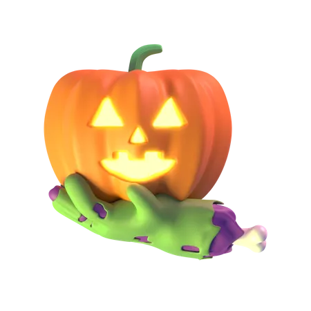 Hand Holding Pumpkin  3D Icon