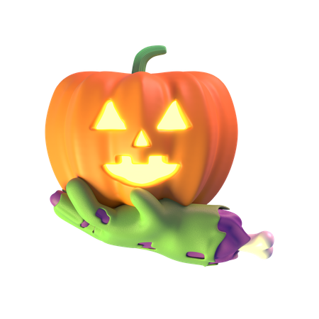 Hand Holding Pumpkin 3D Icon