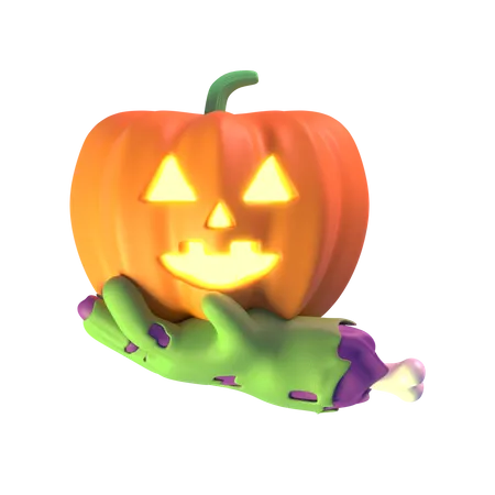Hand Holding Pumpkin 3D Icon