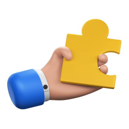 Hand Holding Puzzle  3D Icon