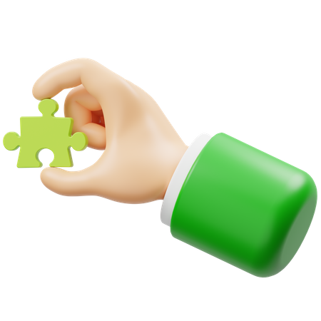 Hand Holding Puzzle Piece  3D Icon