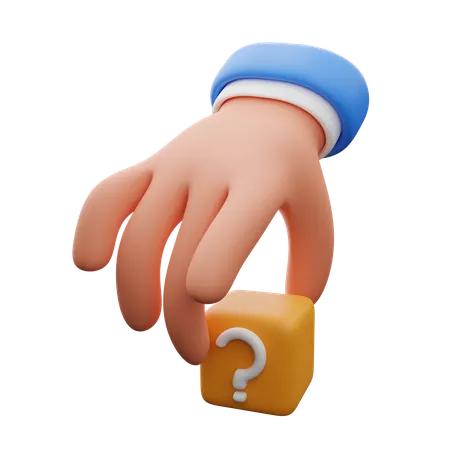 Hand Holding Question Box  3D Icon