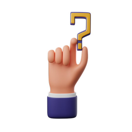 Hand holding question mark  3D Icon