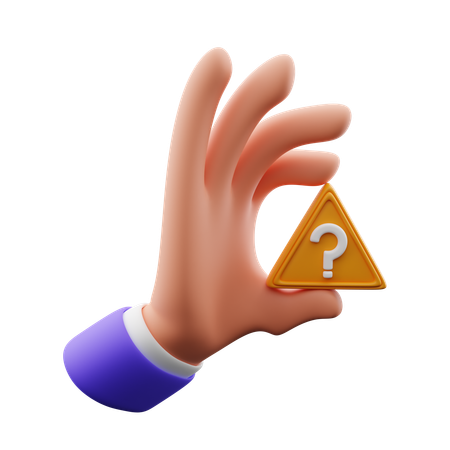 Hand holding Question mark  3D Icon