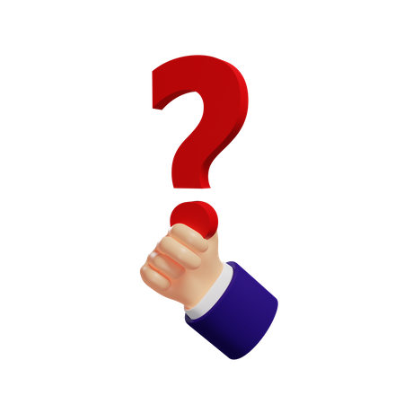 Hand holding question mark  3Dアイコン