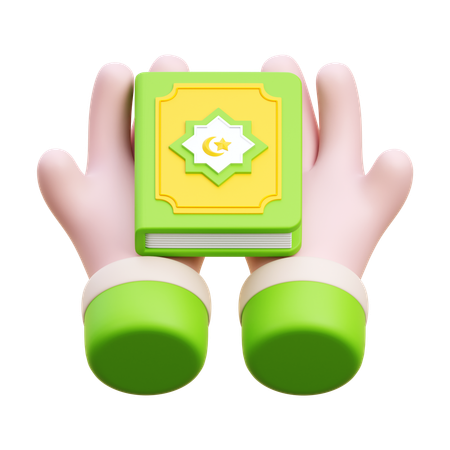 Hand Holding Qur,an  3D Icon