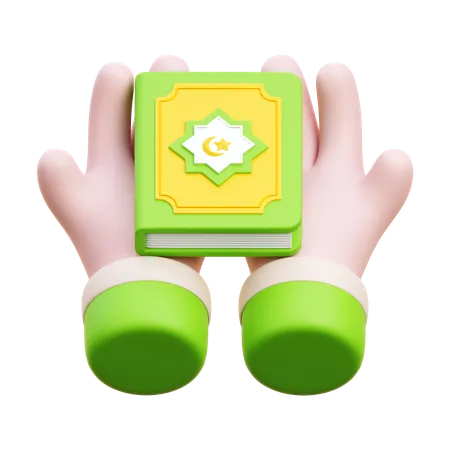 Hand Holding Qur,an  3D Icon