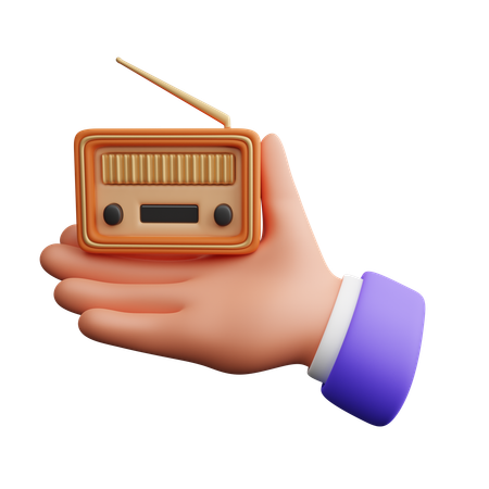 Hand holding radio  3D Icon