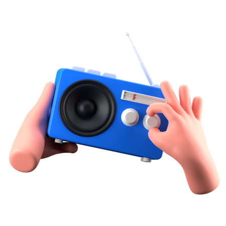 Hand Holding Radio  3D Icon