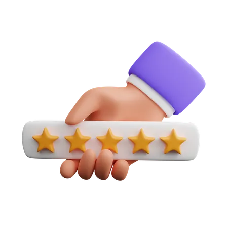 Hand Holding Rating  3D Icon