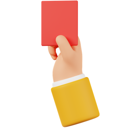 Hand Holding Red Card  3D Icon