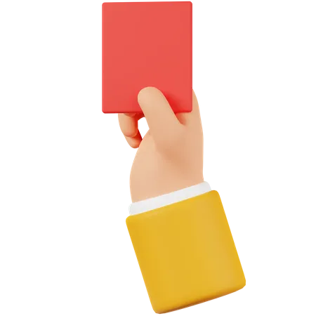 Hand Holding Red Card  3D Icon