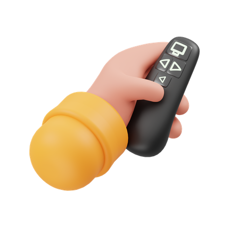 Hand Holding Remote  3D Illustration