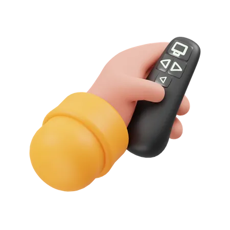 Hand Holding Remote  3D Illustration