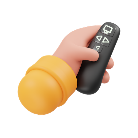 Hand Holding Remote  3D Illustration