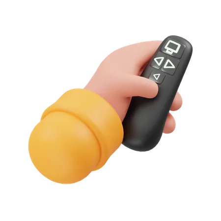 Hand Holding Remote  3D Illustration