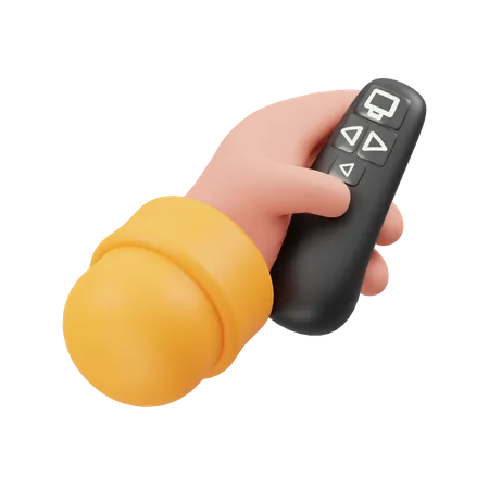 Hand Holding Remote 3D Illustration