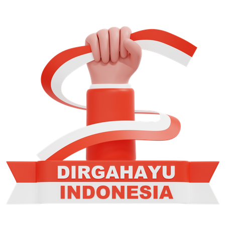Hand Holding  Ribbon  3D Icon