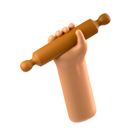 Hand holding rolling pin  3D Icon