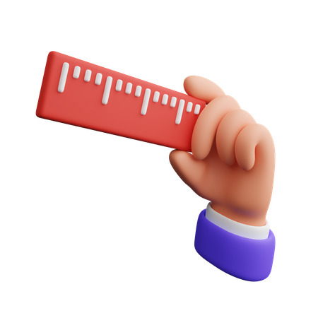 Hand holding ruler  3D Icon