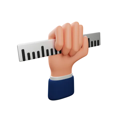 Hand Holding Ruler  3D Icon