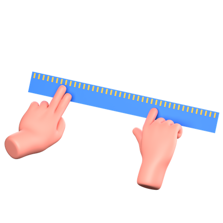 Hand Holding Ruler  3D Icon