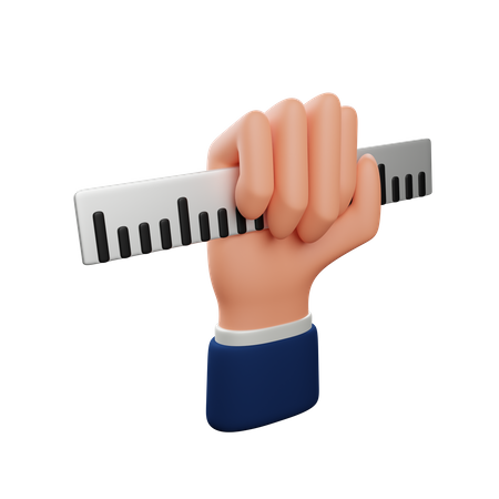 Hand Holding Ruler  3D Icon