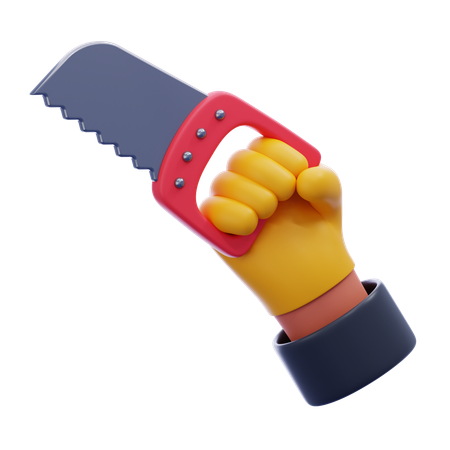 Hand holding saw  3D Icon