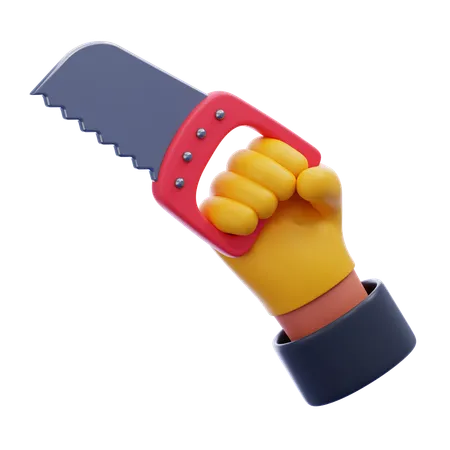 Hand holding saw  3D Icon