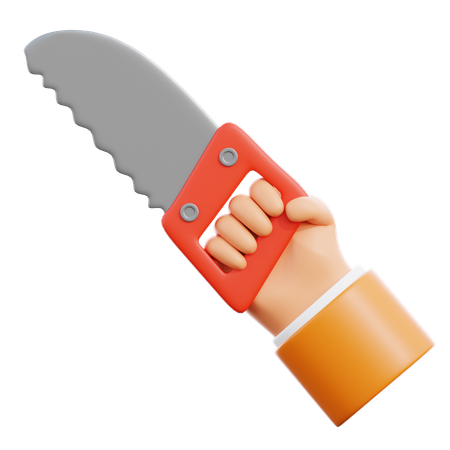 Hand holding saw  3D Icon