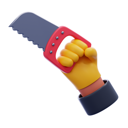 Hand holding saw  3D Icon