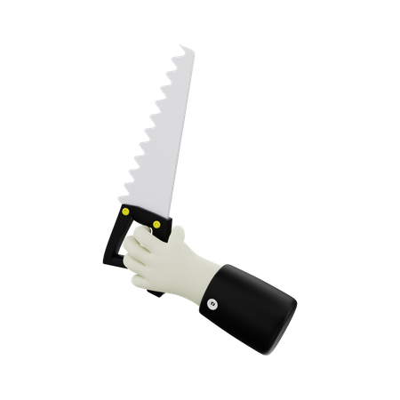 Hand Holding Saw  3D Illustration