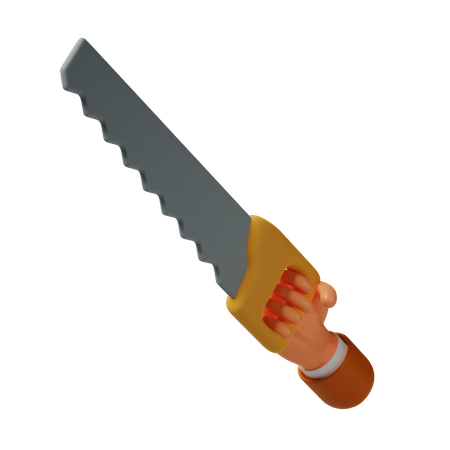 Hand Holding Saw  3D Icon