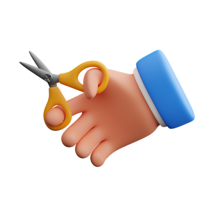 Hand holding scissor  3D Icon