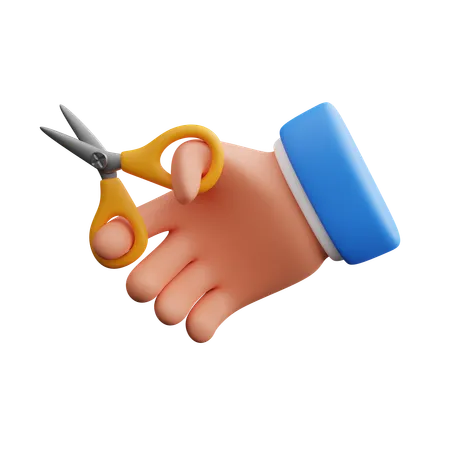 Hand Holding Scissor Download This Item Now 3D Icon